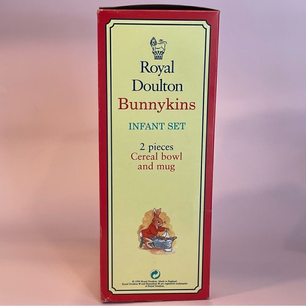 Royal Doulton Bunnykins Infant Set 2 Pieces Cereal Bowl and Mug 1994 China set - Picture 5 of 14